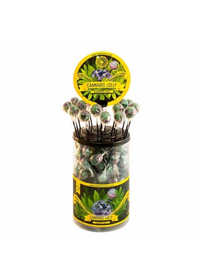 Lecca lecca alla Cannabis gusto Mirtilli (1pezzo) - Cannabis Lolly - no CBD