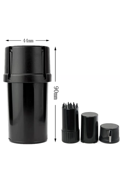 Grinder Trita Tabacco a Tubo, Cilindrico in plastica - 3 parti