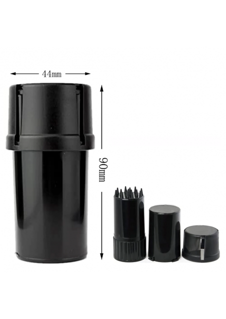 Grinder Trita Tabacco a Tubo, Cilindrico in plastica - 3 parti