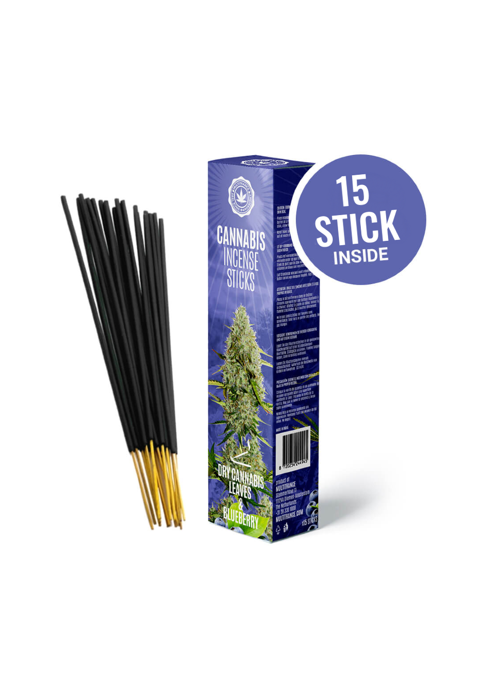 Bastoncini di Incenso profumati Mirtilli e Foglie Fresche di Cannabis - Haze Holland