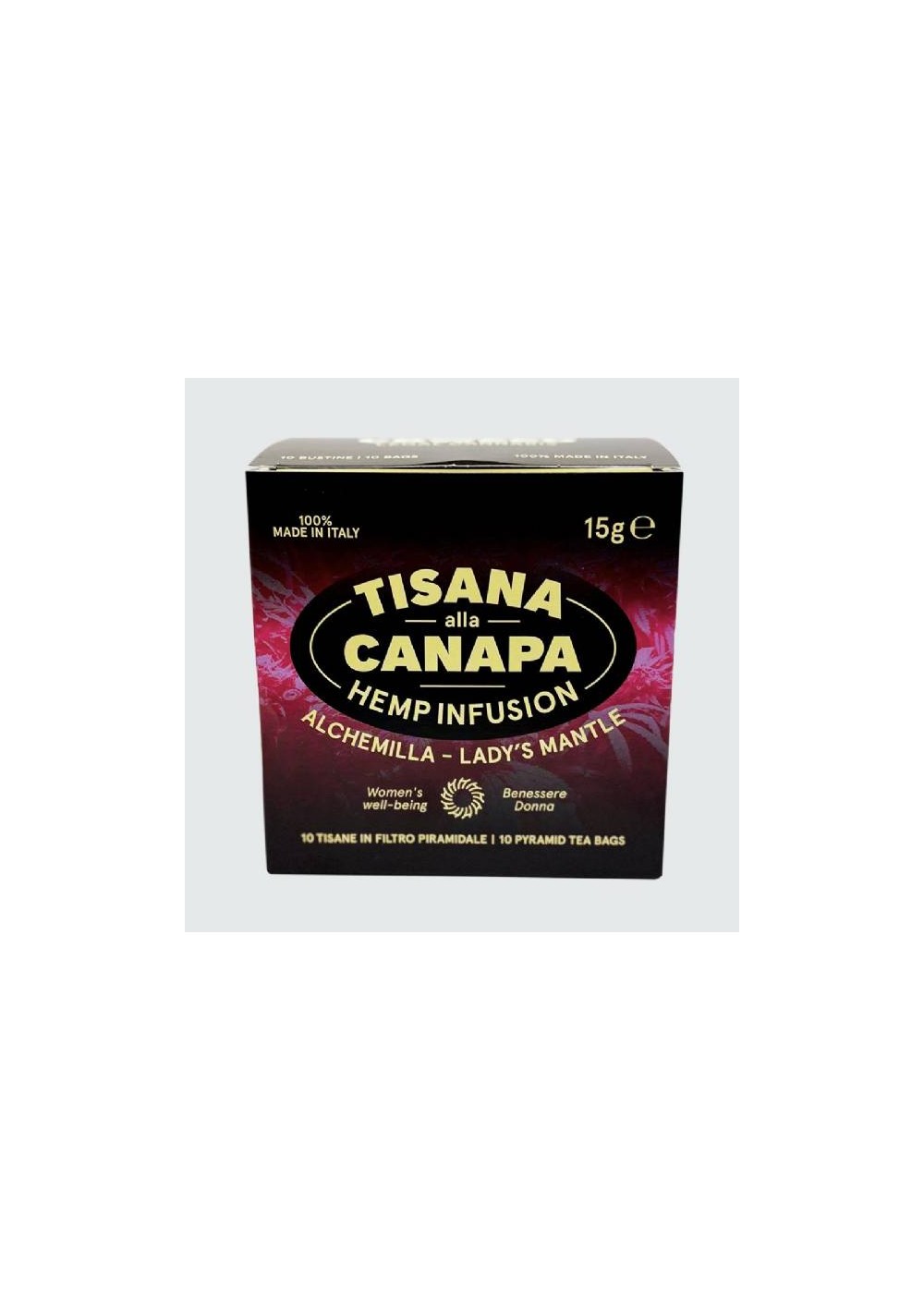Tisana alla Canapa e Alchemilla - Benessere Donna - 10 bustine a Piramide da 15gr - CBWEED