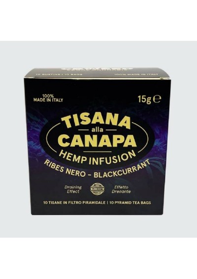 Tisana alla Canapa e Ribes Nero - Effetto Drenante - 10 bustine a Piramide da 15gr - CBWEED