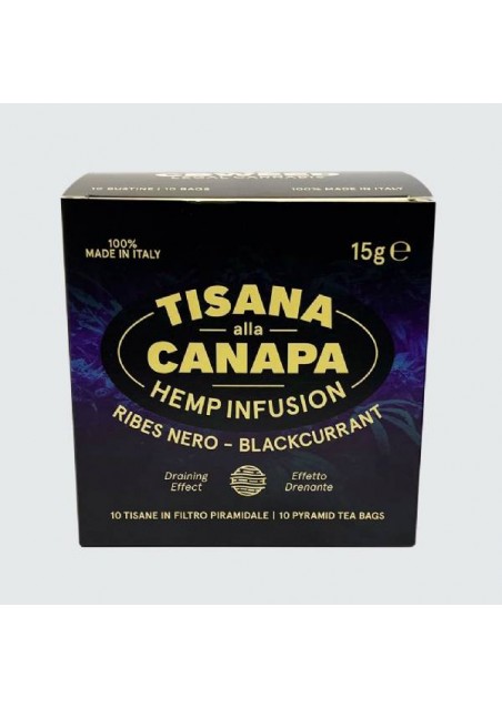 Tisana alla Canapa e Ribes Nero - Effetto Drenante - 10 bustine a Piramide da 15gr - CBWEED