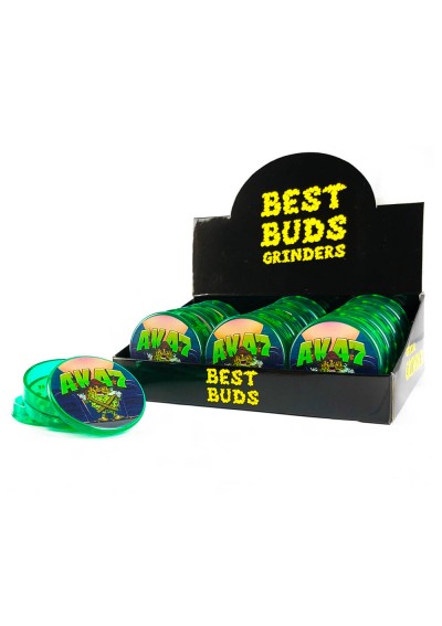 Grinder Trita tabacco in plastica - Design AK 47 - 60mm - 3 parti - Best Buds
