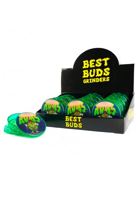Plastic Tobacco Grinder - Design AK47 - 60mm - 3 pieces - Best Buds