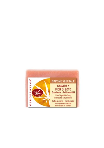 Sapone Canapa e Fior di Loto - delicato ed emoliente- Verdesativa Bagno Doccia
