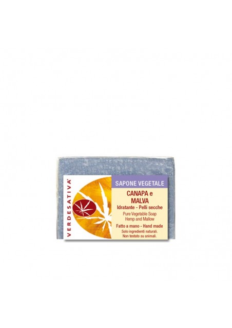Sapone Canapa e Malva - delicato per pelli sensibili - Verdesativa Bagno Doccia