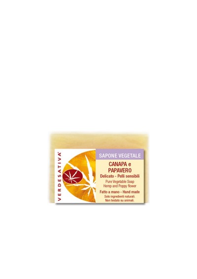 Sapone Canapa e Papavero - delicato - Verdesativa Bagno Doccia