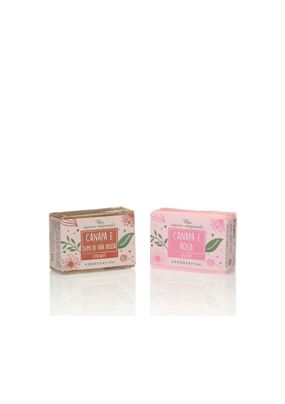 Sapone Canapa e Rosa - pelli sensibili e secche - Verdesativa Bagno Doccia