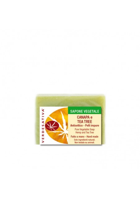 Sapone Canapa e Tea Tree - pelli miste o impure - Verdesativa Bagno Doccia