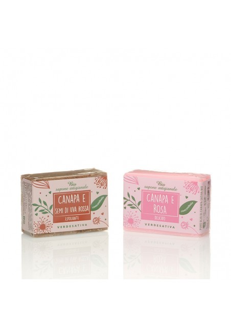 Sapone Canapa e Uva rossa - per pelli secche - Verdesativa Bagno Doccia