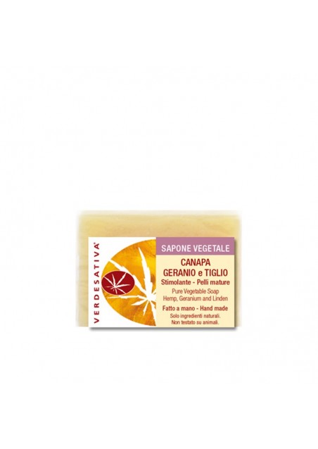 Sapone Canapa, Geranio e Tiglio - Verdesativa Bagno Doccia