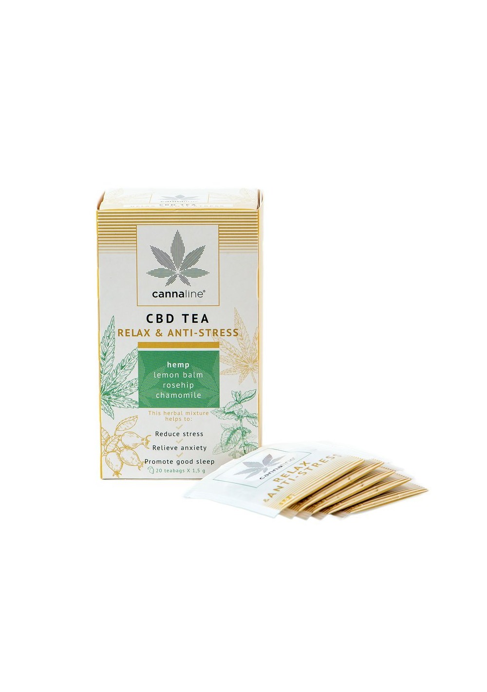 CBD Tea RELAX - with Hemp Extracts - 25 Bags, 30 gr - Cannaline