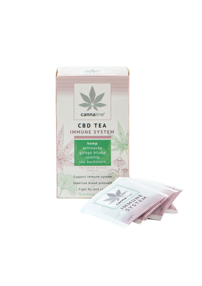 CBD Tea IMMUNITY - con Estratti di Canapa - 25 Bustine, 30 gr - Cannaline