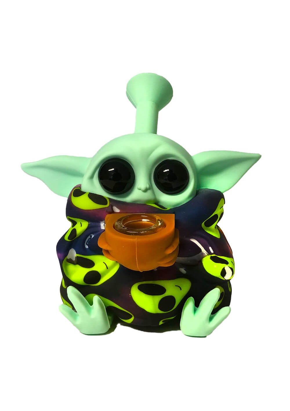 Silicon Bong Smiley Alien with Removable Pieces - 13cm