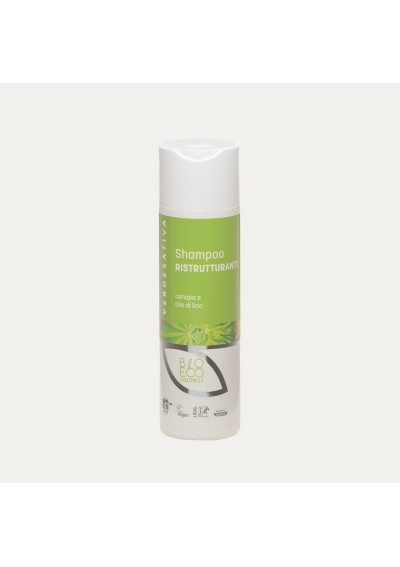 Shampoo Ristrutturante Capelli Trattati Canapa eOlio di Lino - luce e volume ml 200 - Verdesativa Bagno Doccia