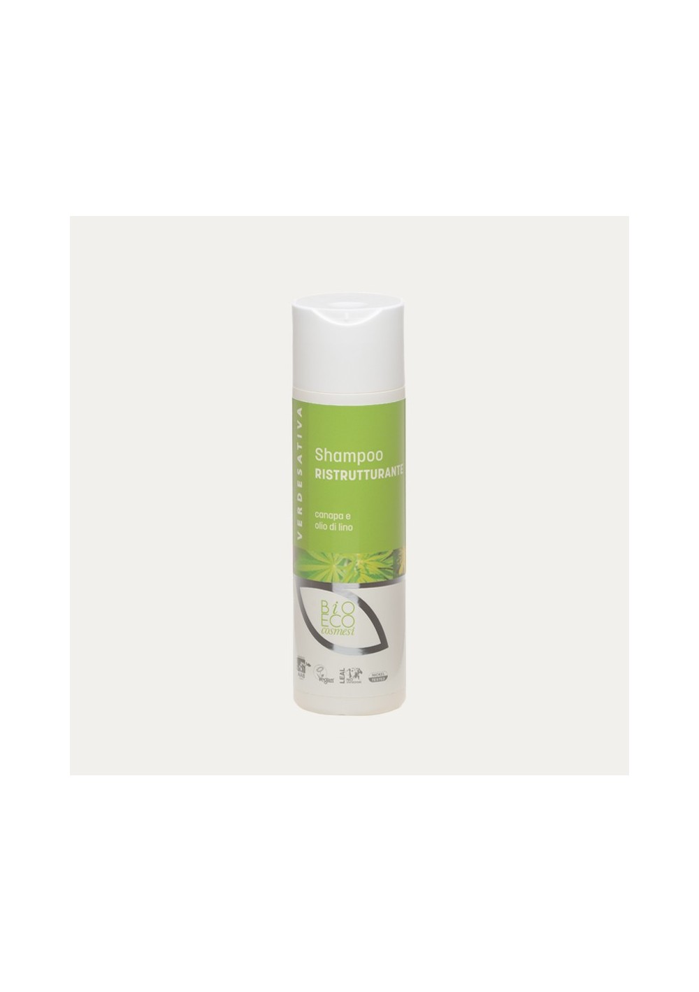 Shampoo Ristrutturante Capelli Trattati Canapa eOlio di Lino - luce e volume ml 200 - Verdesativa Bagno Doccia