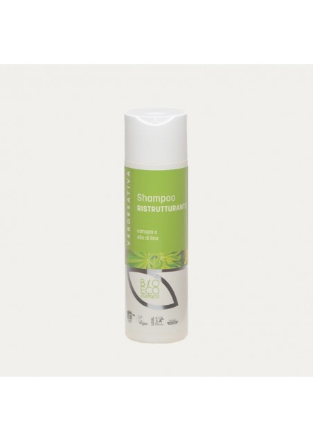 Shampoo Ristrutturante Capelli Trattati Canapa eOlio di Lino - luce e volume ml 200 - Verdesativa Bagno Doccia
