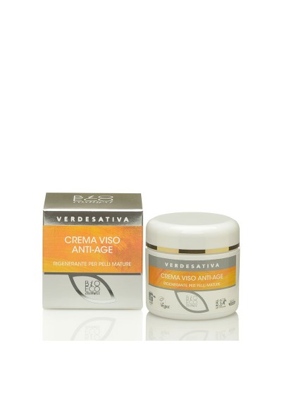 Crema Viso Anti-Age Bioattiva - Rigenerante per pelli mature ml 50 - Verdesativa Linea Viso e Bio Cosmesi