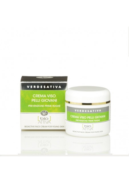 Crema Viso pelli Giovani Bioattiva PrevenzionePrime Rughe ml 50 - Verdesativa Linea Viso e Bio Cosmesi