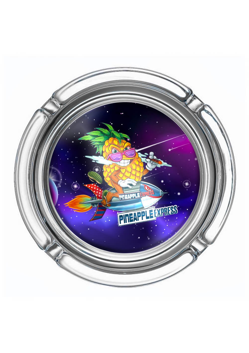 Glass Ashtray, Pineapple Express - Large, 10x4 cm- Best Buds