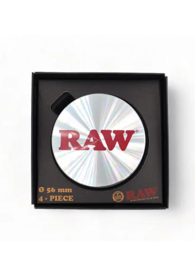 RAW - Alluminium Grinder Silver with Gift Box, 56mm - 4 Parts - RAW
