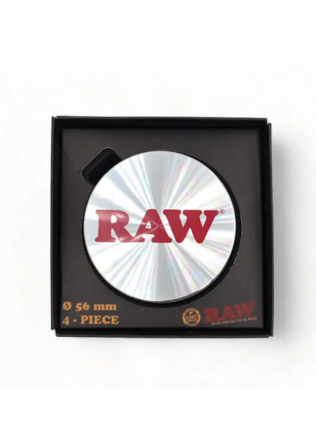 RAW - Alluminium Grinder Silver with Gift Box, 56mm - 4 Parts - RAW
