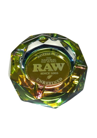 RAW Rainbow - Glass Ashtray, Heavy, Elegant with Giftbox - RAW