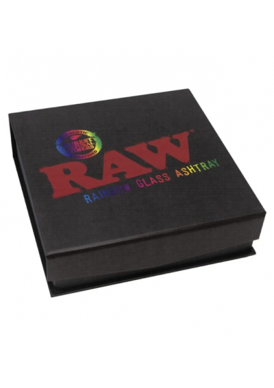 RAW Rainbow - Glass Ashtray, Heavy, Elegant with Giftbox - RAW