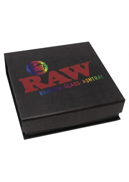 RAW Rainbow - Glass Ashtray, Heavy, Elegant with Giftbox - RAW