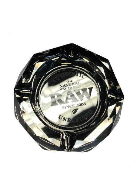 RAW The Dark Side - Glass Ashtray, Heavy, Elegant with Giftbox - RAW