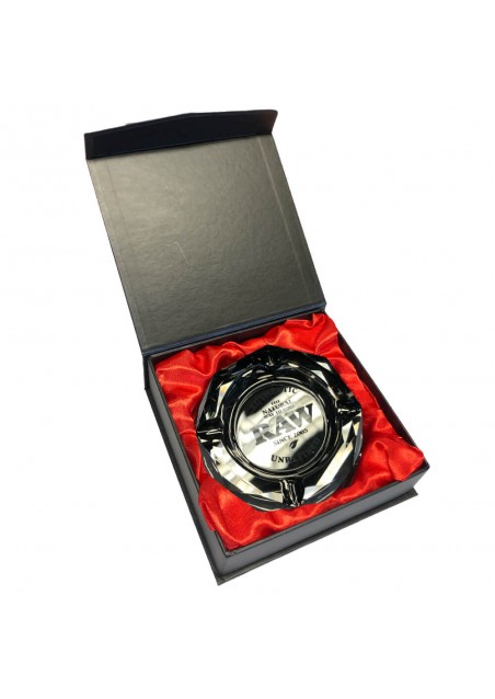 RAW The Dark Side - Glass Ashtray, Heavy, Elegant with Giftbox - RAW