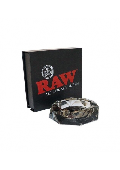 RAW The Dark Side - Glass Ashtray, Heavy, Elegant with Giftbox - RAW