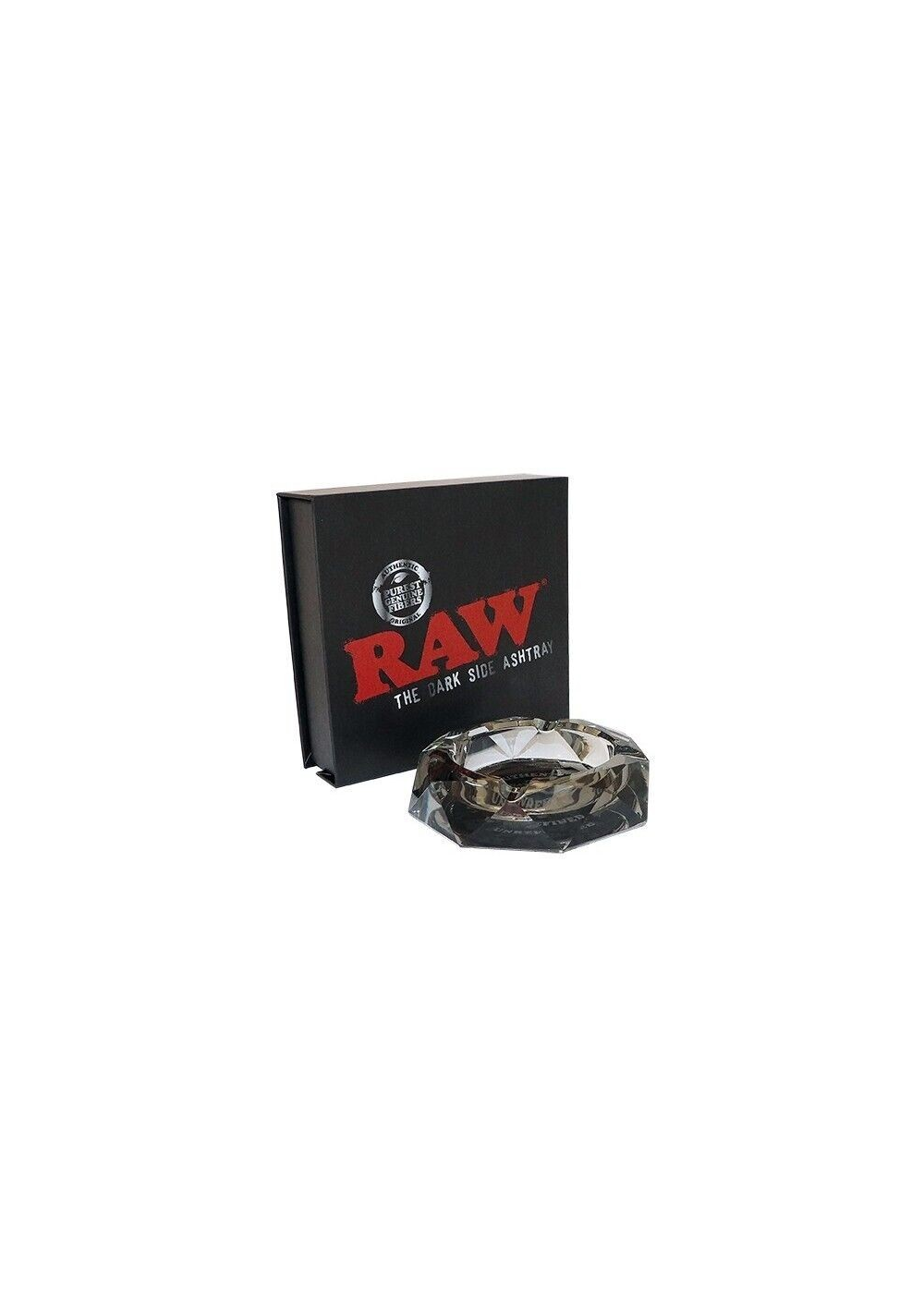 RAW The Dark Side - Glass Ashtray, Heavy, Elegant with Giftbox - RAW