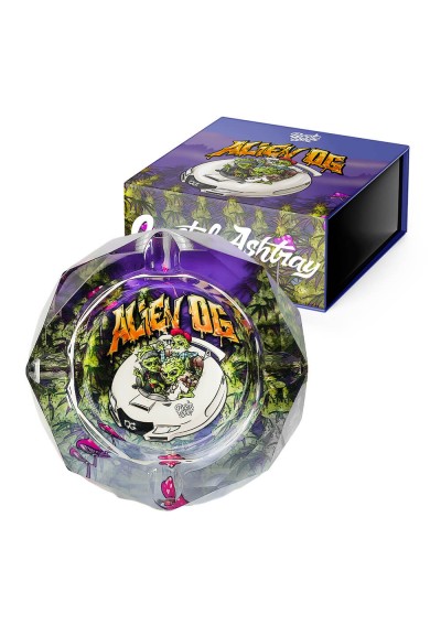 Glass Ashtray - Alien OG, Heavy, Elegant with Giftbox - Best Buds