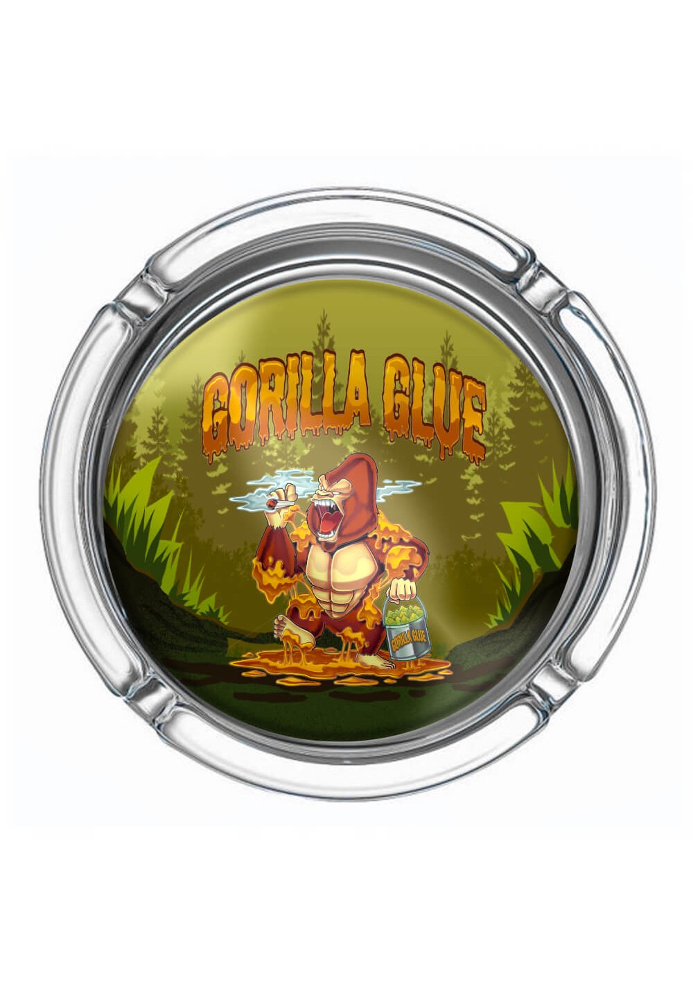 Glass Ashtray, Pineapple Express - Small, 8.5x3.5 cm - Best Buds