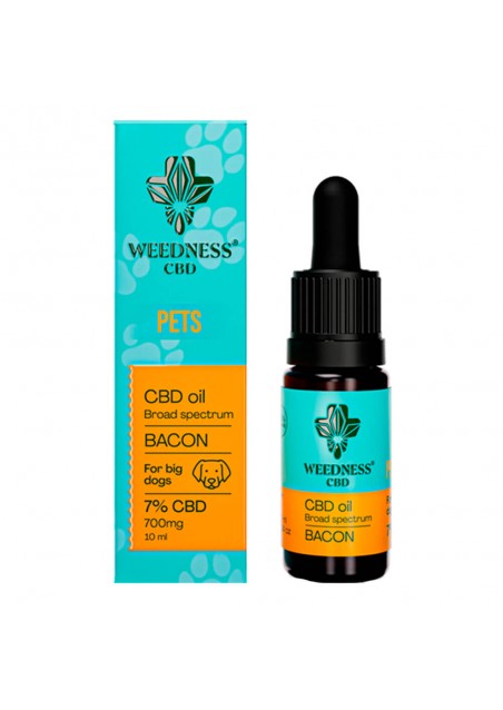 Olio CBD per Cani Taglia Grande, gusto Bacon - 7% CBD (10ml) - Weedness