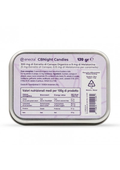 CBNight Gummies 60 pcs, 300 mg CBD, 9 mg Melatonin, 120 g - Enecta