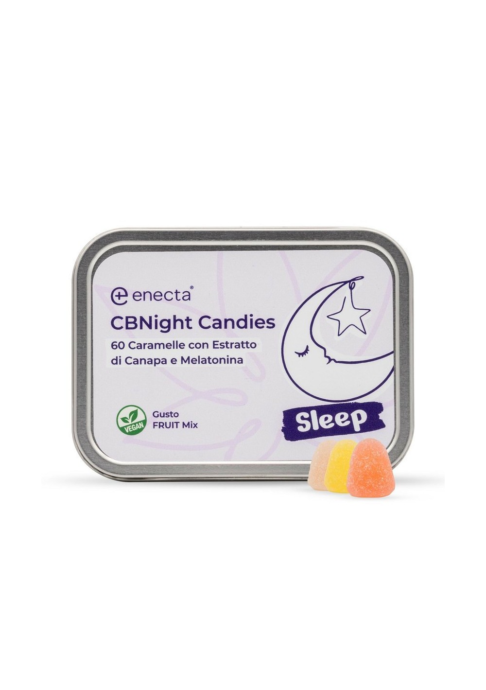 CBNight Caramelle per il sonno 60 pz, 300 mg CBD, 9 mg Melatonina, 120 g - Enecta