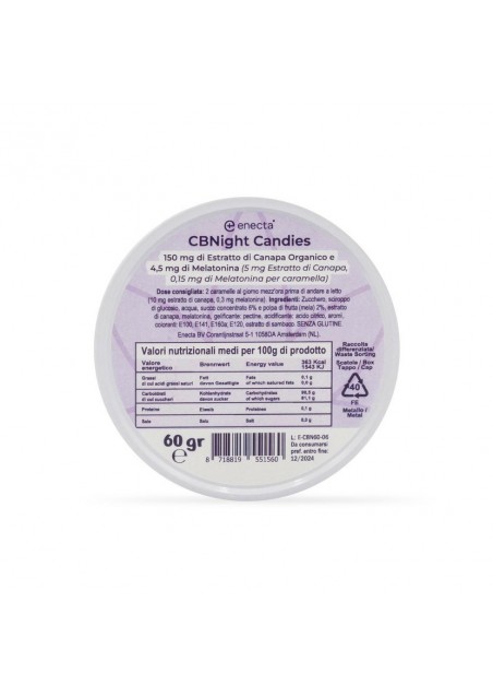 CBNight Caramelle per il sonno 30 pz, 150 mg CBD, 4.5 mg Melatonina, 60 g - Enecta