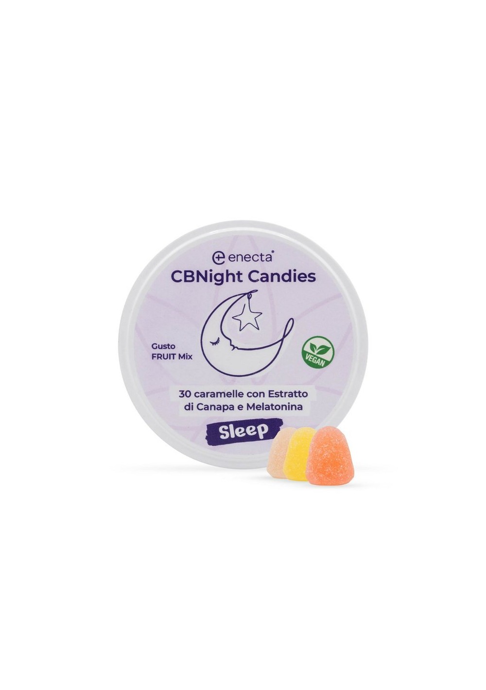 CBNight Gummies 30 pcs, 150 mg CBD, 4.5 mg Melatonin, 60 g - Enecta