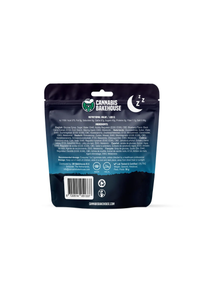 CBD Power Sleep Gummies, 300 mg, 20 pcs x 15 mg CBD, 58 g - Cannabis Bakehouse