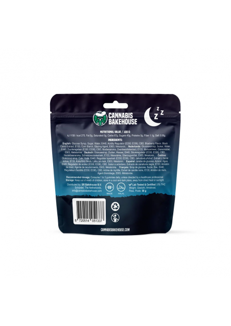 CBD Power Sleep Gummies, 300 mg, 20 pcs x 15 mg CBD, 58 g - Cannabis Bakehouse