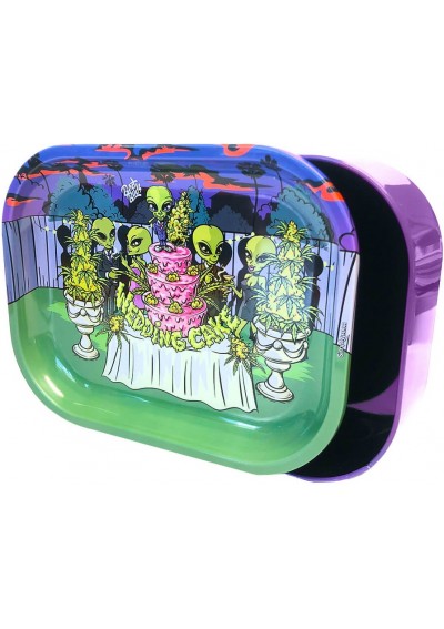 Best Buds Thin Box Rolling Tray With Storage Wedding Cake – 18×14 cm - Best Buds