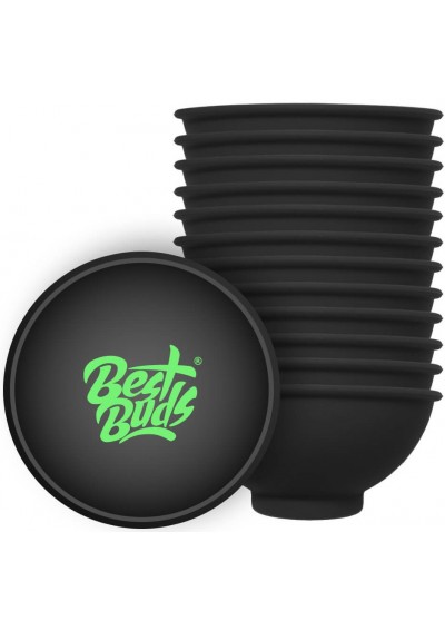 Best Buds Ciotola Silicone 7 cm Nera Con Logo Verde - Accessori, Ciotole - Best Buds