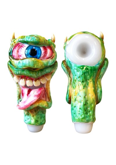 Deviated Lizard Pipa In Vetro 15 cm Monster Edition – Simply Green