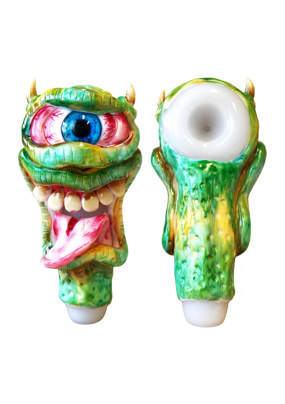 Deviated Lizard Pipa In Vetro 15 cm Monster Edition – Simply Green