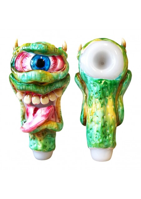 Deviated Lizard Pipa In Vetro 15 cm Monster Edition – Simply Green