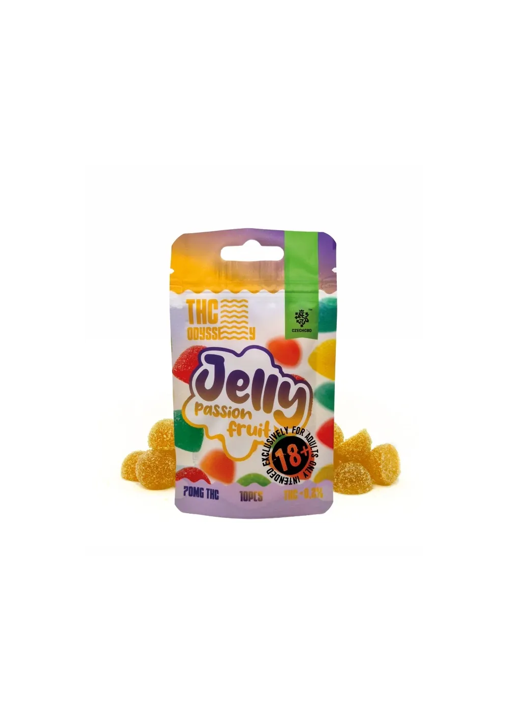 THC Odyssey Jelly - Passion Fruit, 70mg THC, 10pcs - Czech CBD