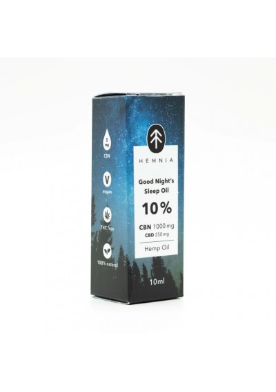Good Night Olio di Canapa per Dormire 10%, 1000 mg CBN, 250 mg CBD, 10 ml - Hemnia